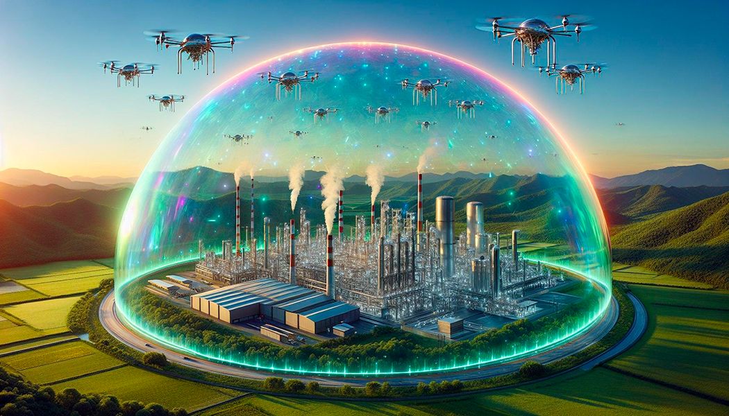 Aerial defense shield protecting critical infrastructure